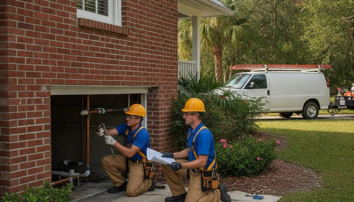 Plumber repairing a leak in Brandon, FL for plumbing repair services