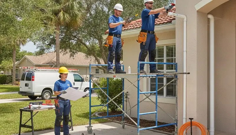Plumber repairing a pipe in Brandon, FL for local plumbing repair service