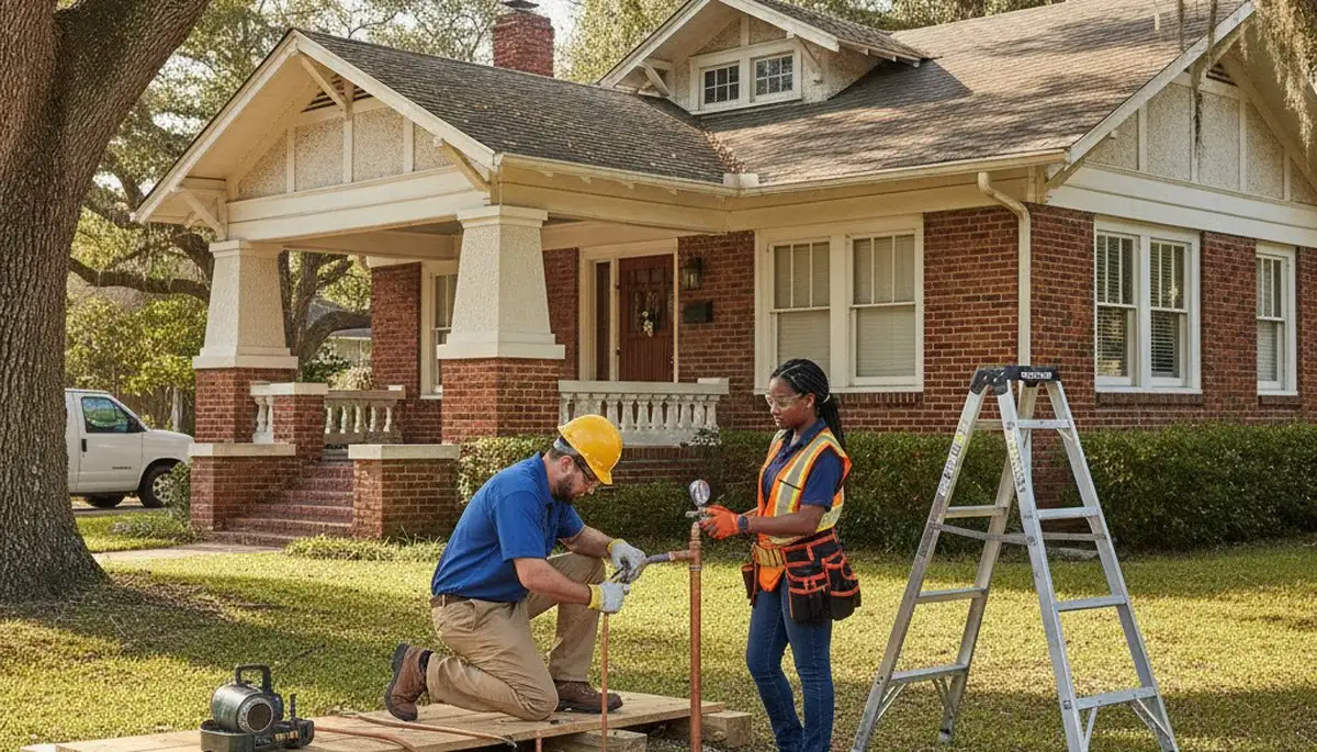 Plumber repairing a leak in Brandon, FL for plumbing repair service