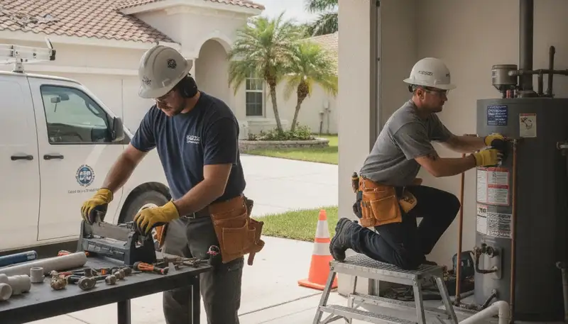 Brandon, FL plumber repairing a leak for local plumbing service on plumbersbrandonfl-new.com
