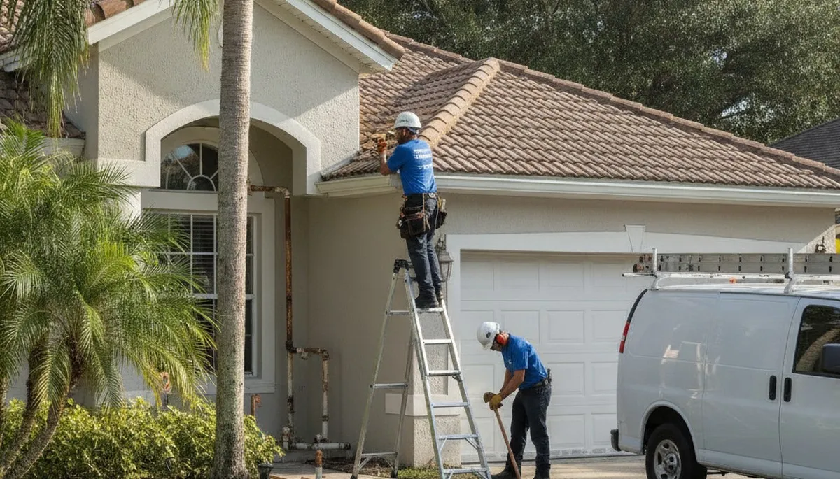 Plumber repairing a pipe in Brandon, FL for local plumbing repair service