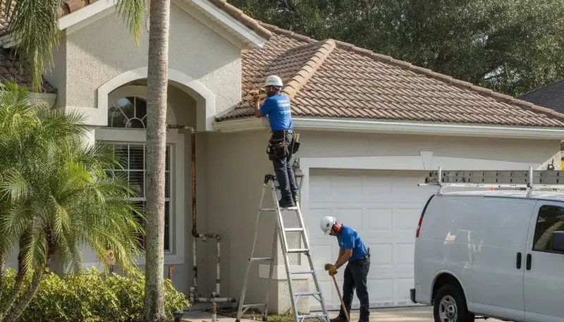Plumber repairing a pipe in Brandon, FL for local plumbing repair service
