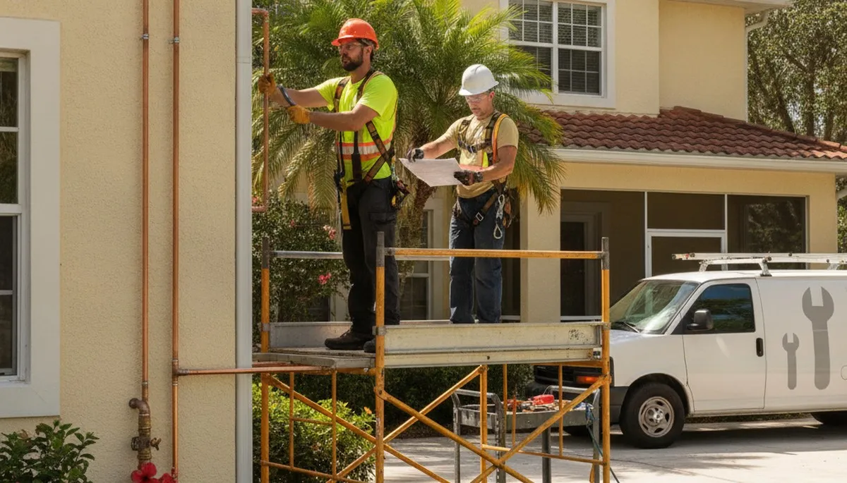 Brandon, FL plumber repairing a plumbing issue for a local home service call