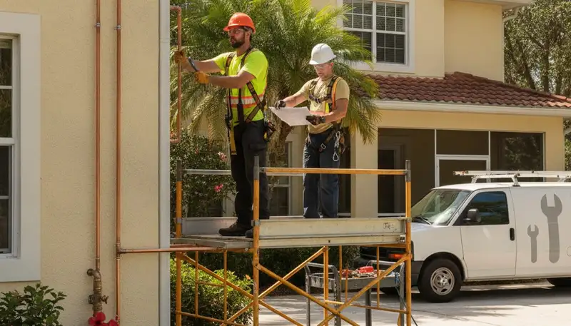Brandon, FL plumber repairing a plumbing issue for a local home service call
