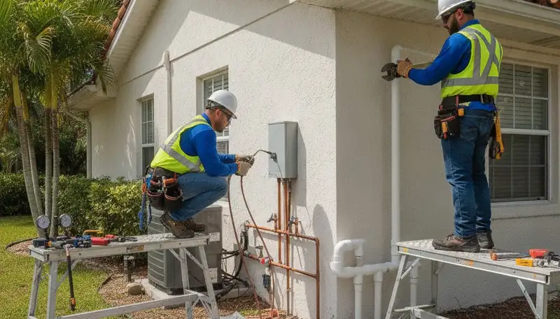 Plumber repairing a pipe in Brandon, FL for plumbing repair services