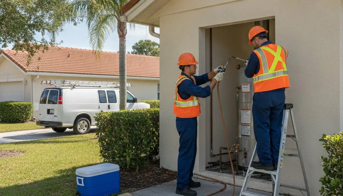 Plumber repairing a sink in Brandon, FL for plumbing repair service