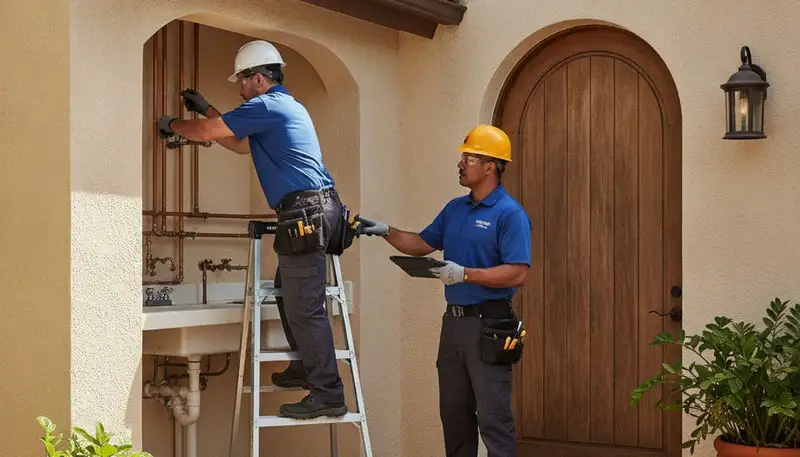 Professional plumber repairing a leak in Brandon, FL for plumbing service