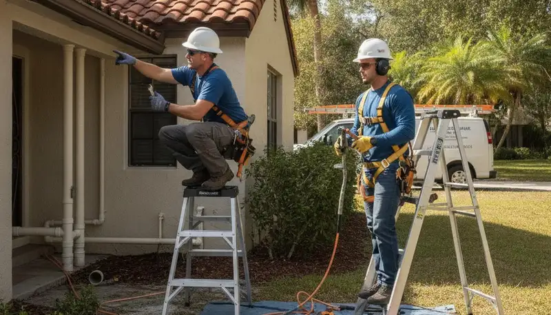 Professional Brandon, FL plumber repairing a plumbing issue for a local home service call