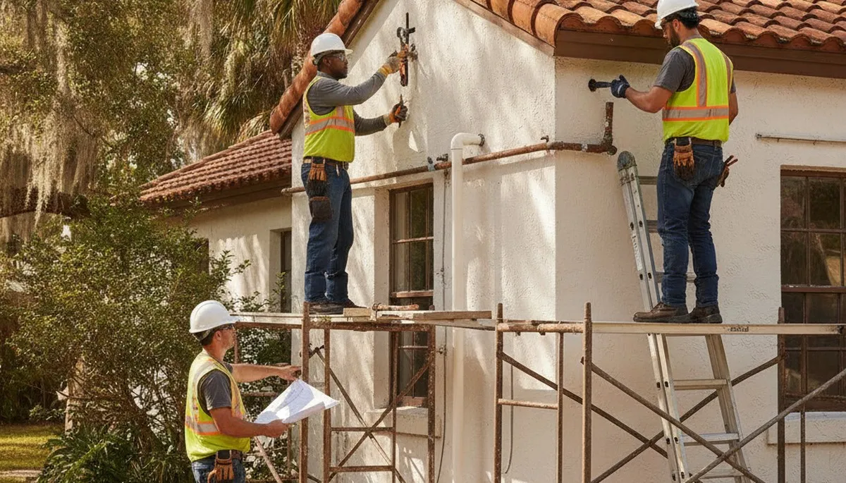 Brandon, FL plumber repairing a residential pipe for fast plumbing service