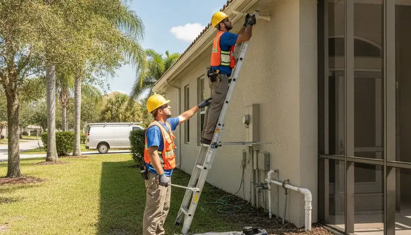 Brandon, FL plumbing repair technician servicing pipes for a local plumbing business