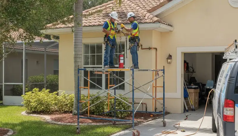 Plumber repairing a leak in Brandon, FL for plumbing repair services