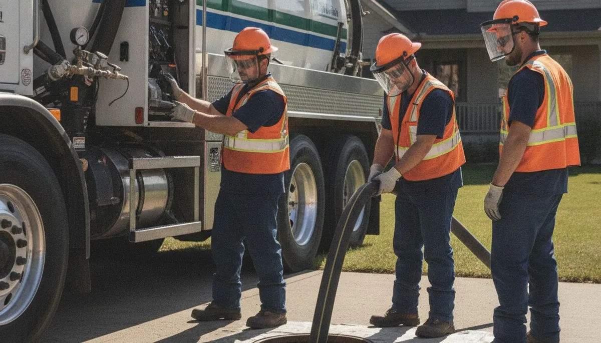 Brandon, FL plumbers providing septic pumping service for a residential home sewage system