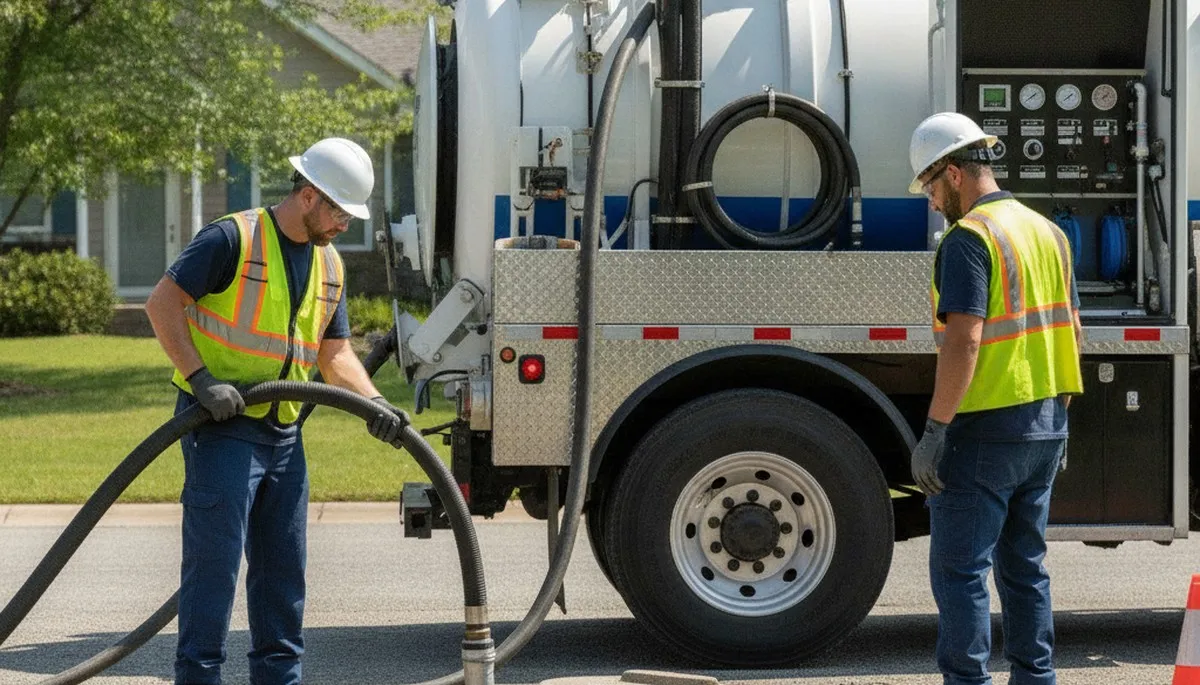 Septic pumping service truck for Brandon, FL homes by On Call Plumbers