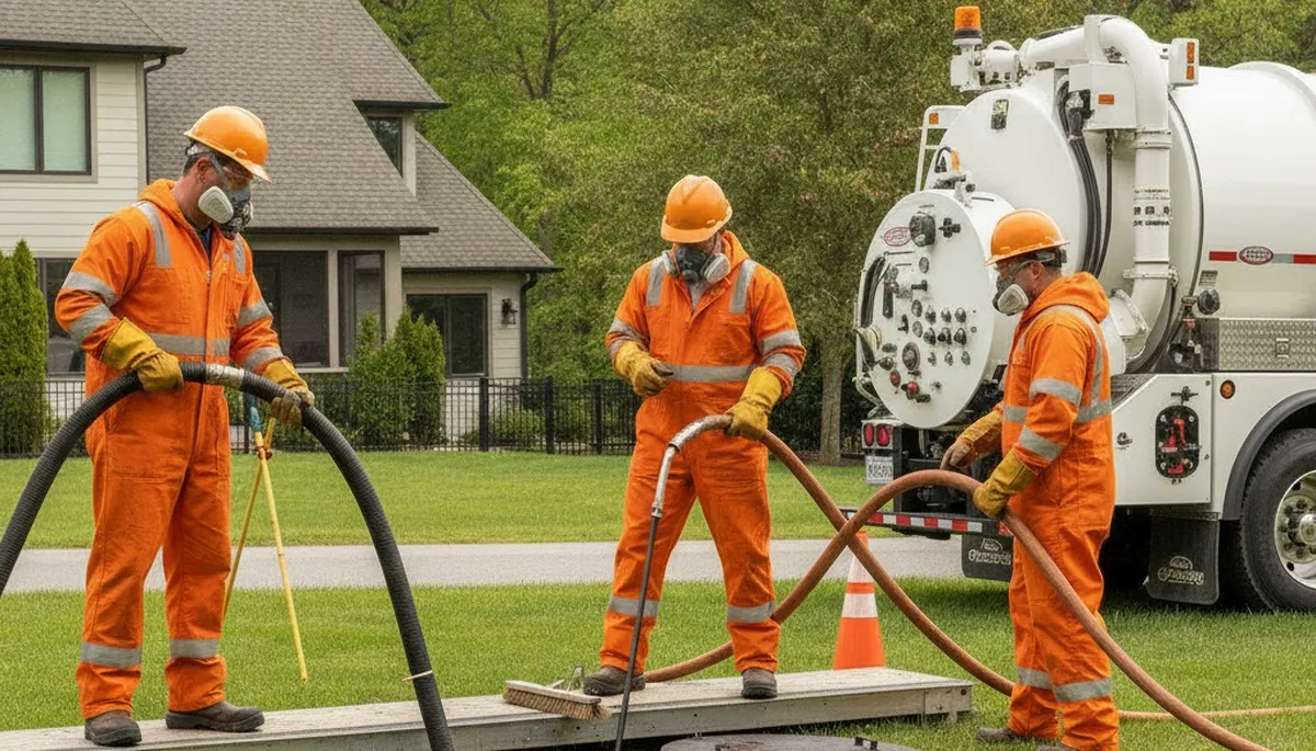Brandon, FL plumber cleaning septic tank for residential plumbing maintenance