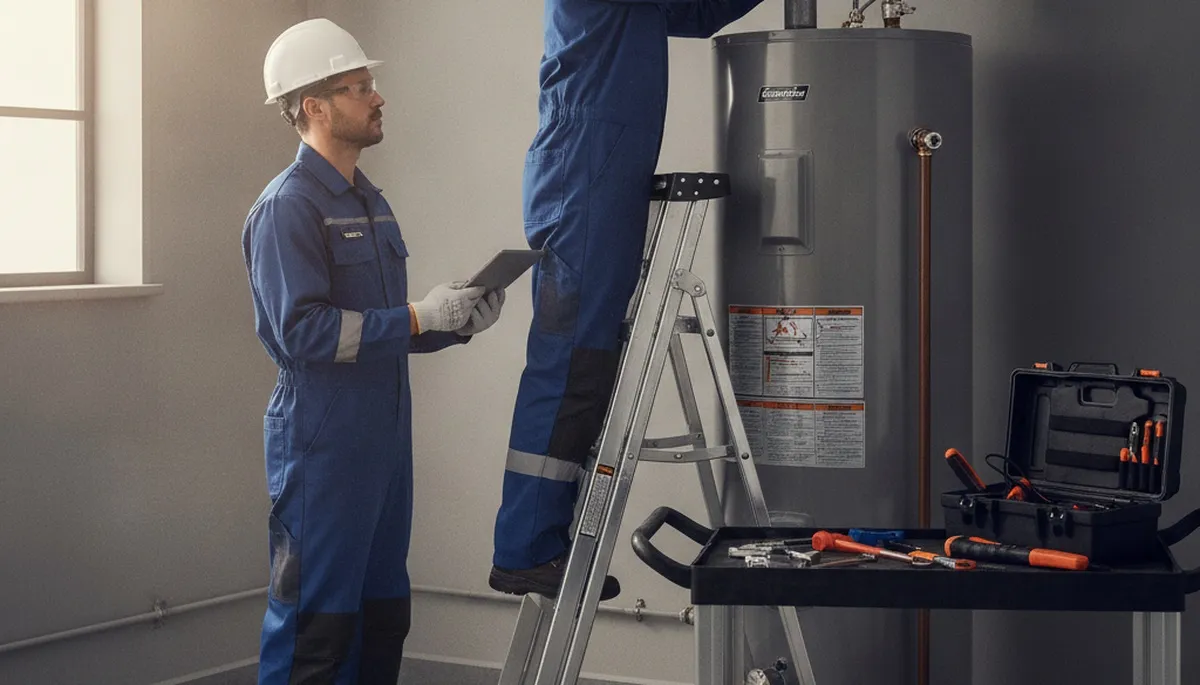 Brandon, FL plumber repairing water heater for home service on On Call Plumbers